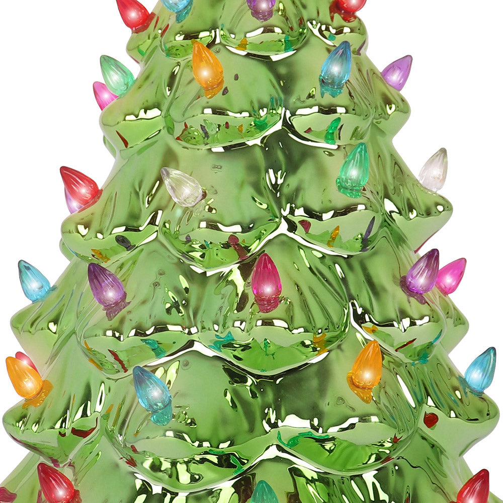 15.5" Pearl Olive Ceramic Christmas Tree
