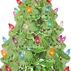 15.5" Pearl Olive Ceramic Christmas Tree