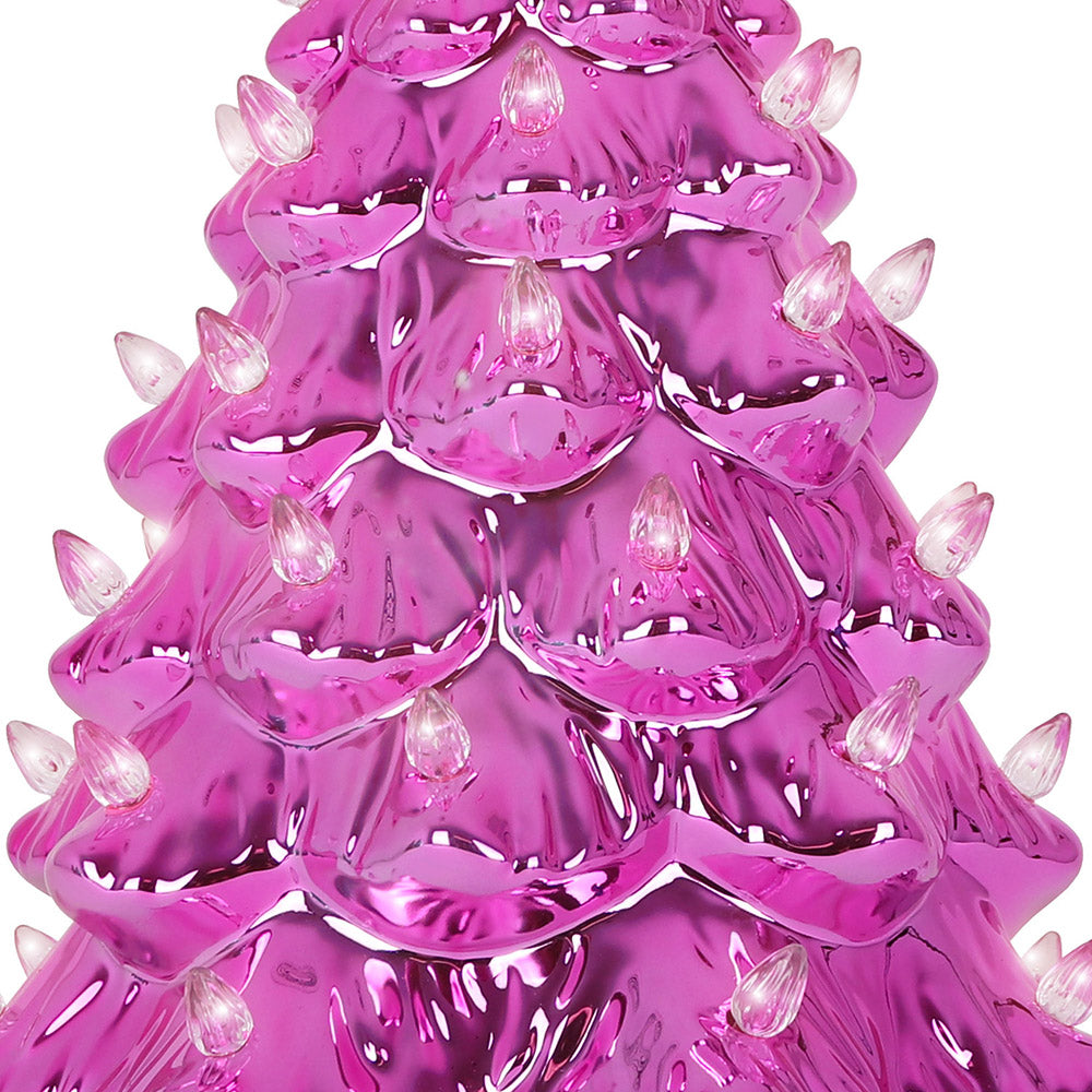 15.5" Pink Pearl Ceramic Christmas Tree