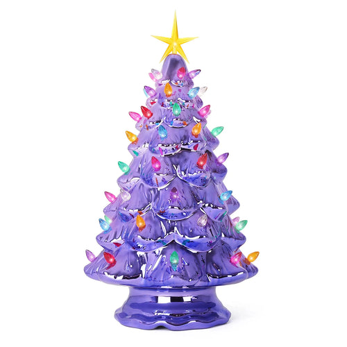 15.5" Pearl Violet Ceramic Christmas Tree