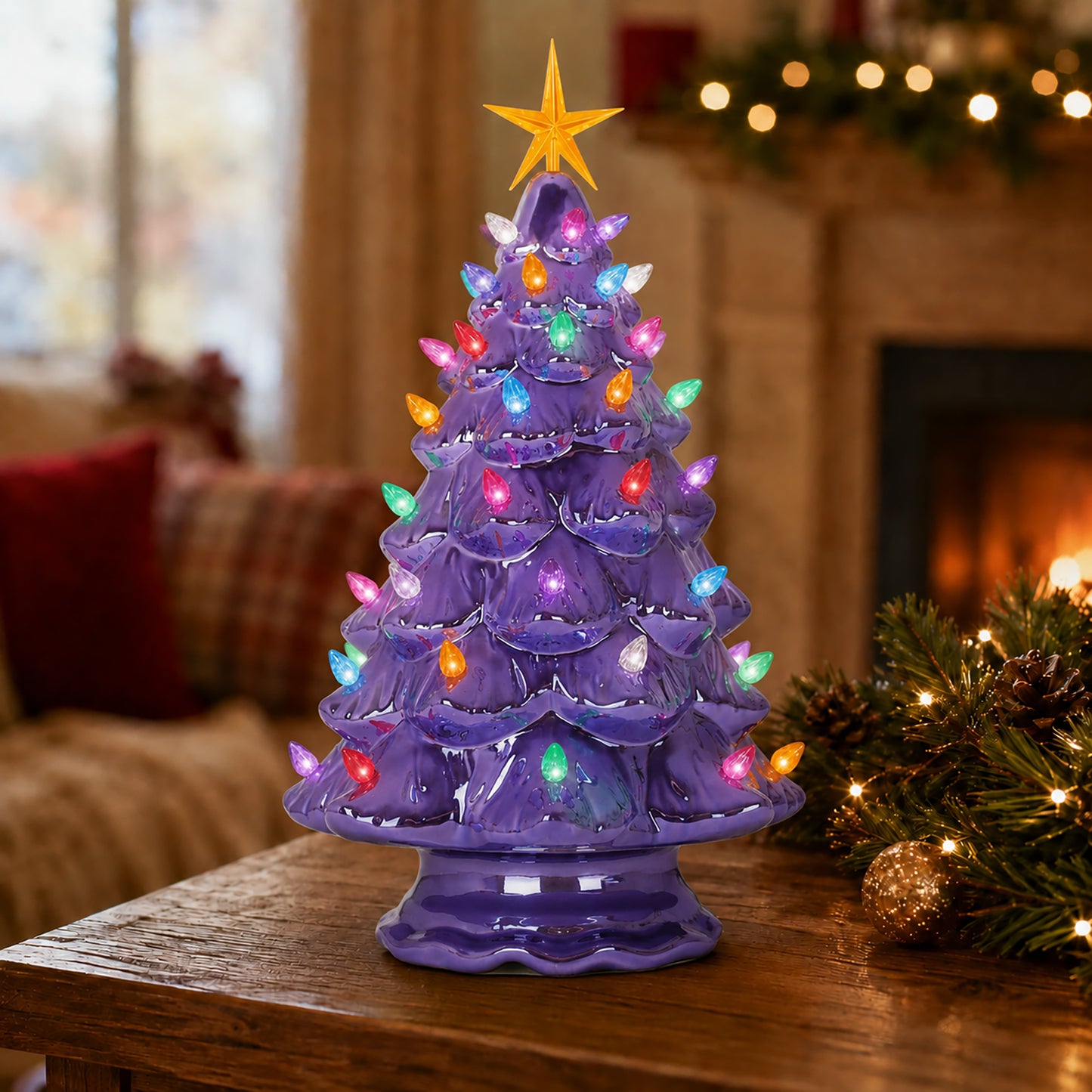 Pearl Violet Ceramic Christmas Tree - Large