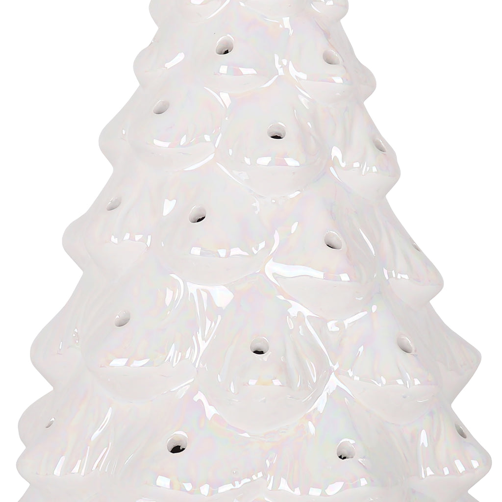 15.5" Pearl White Blank Ceramic Christmas Tree