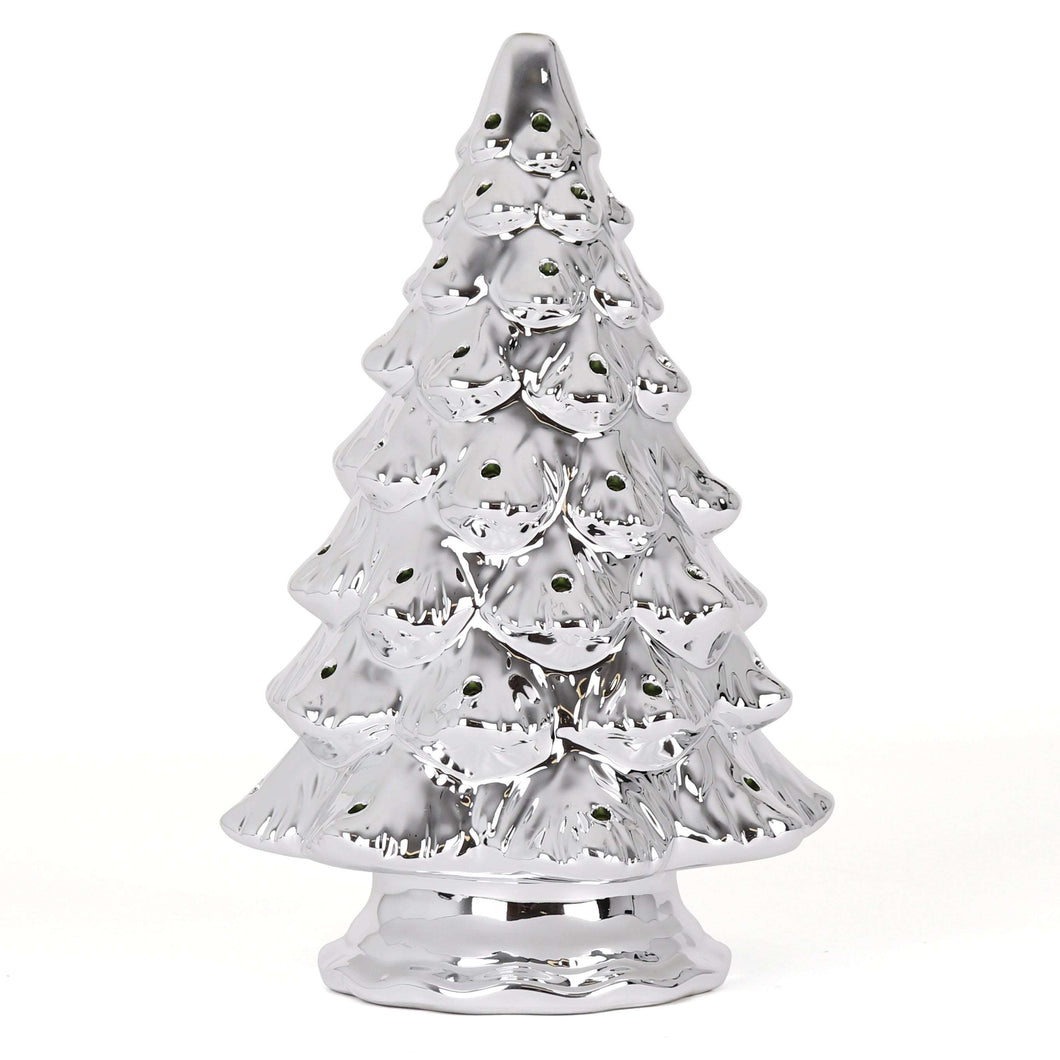 Blank Ceramic Christmas Tree - Silver - Large