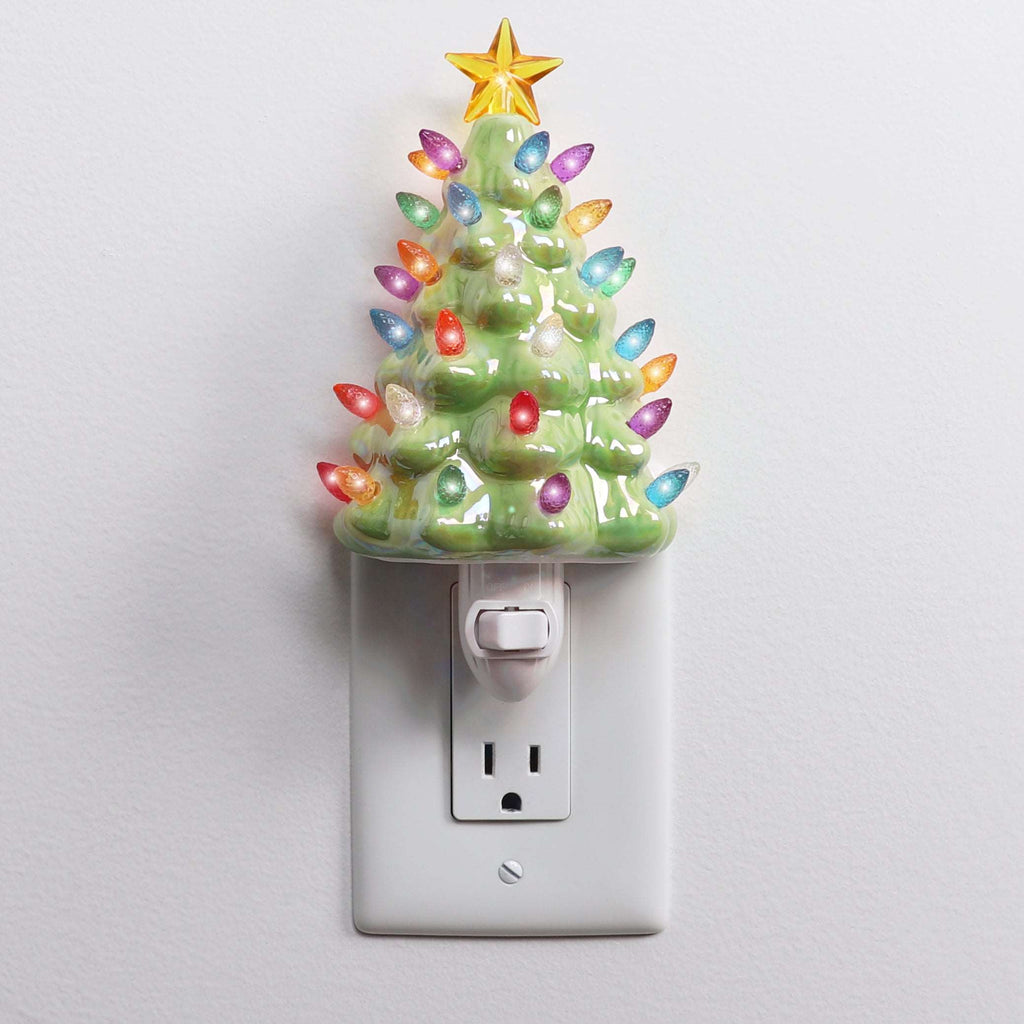 Christmas Tree Night Light - Pearl Green
