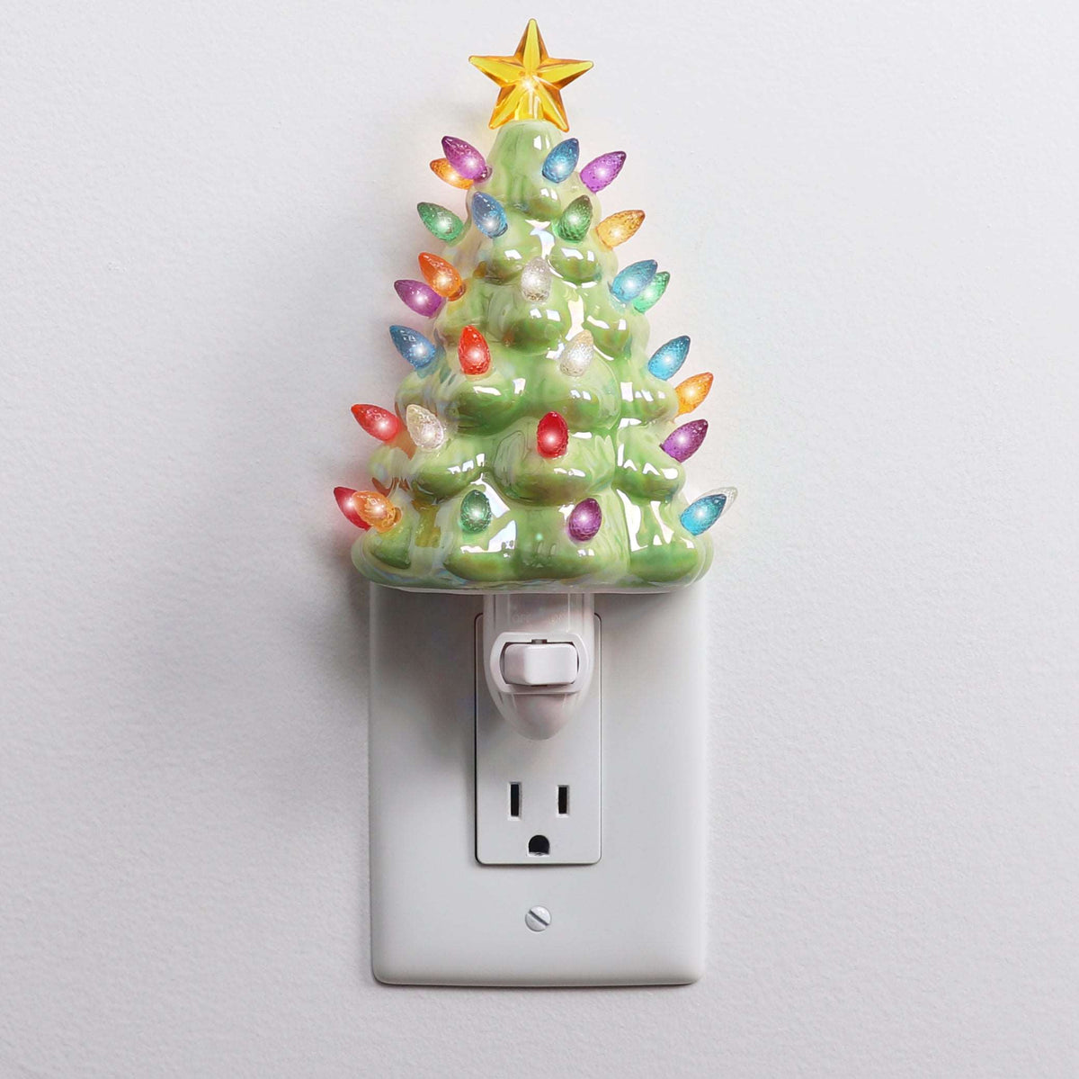 Christmas Tree Night Light - Pearl Green