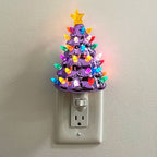 Violet Ceramic Christmas Tree Night Light