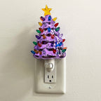 Violet Ceramic Christmas Tree Night Light