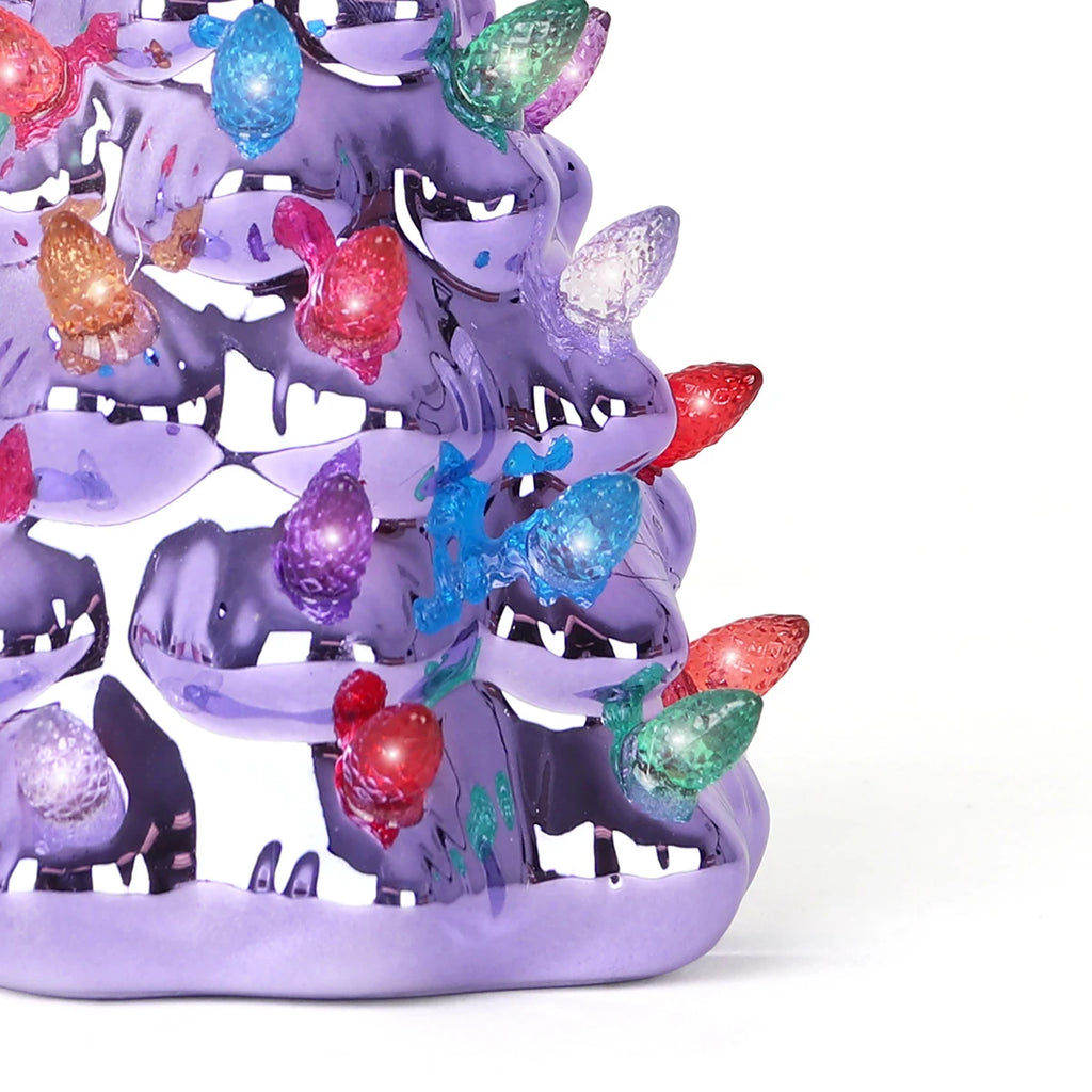 Violet Ceramic Christmas Tree Night Light