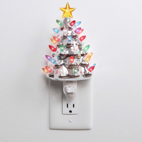 Christmas Tree Night Light - Silver