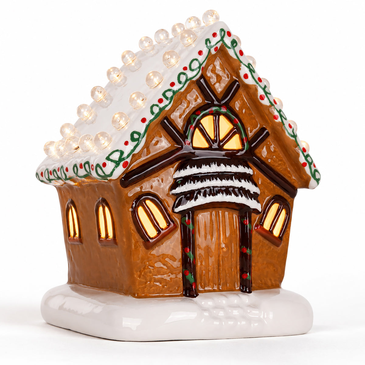 Lighted Ceramic Lighted Gingerbread House