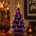 11.5" Purple Halloween Ceramic Tree