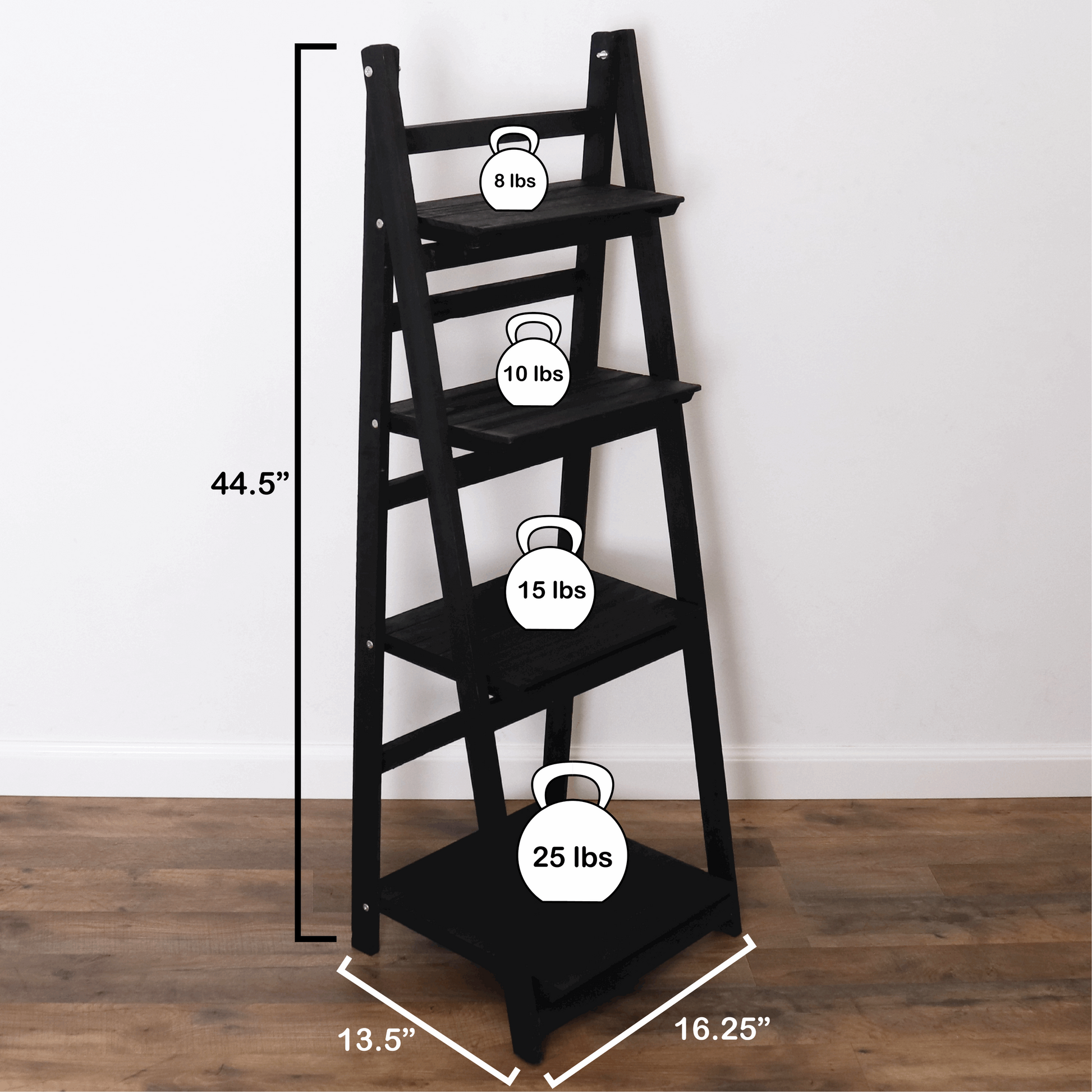 Milltown Merchants Ladder Bookshelf - Black