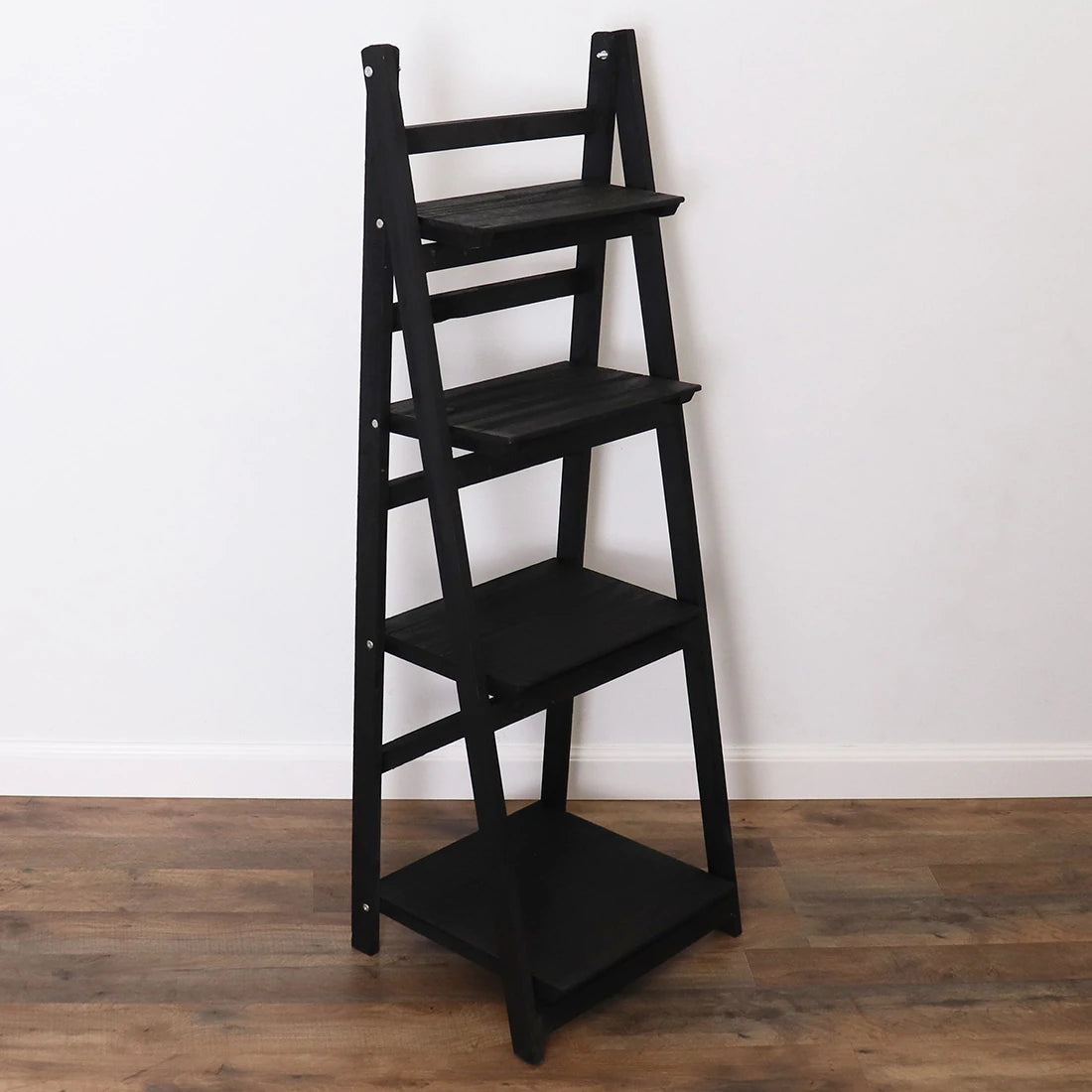 45.5" Black 4-Tier Ladder Shelf