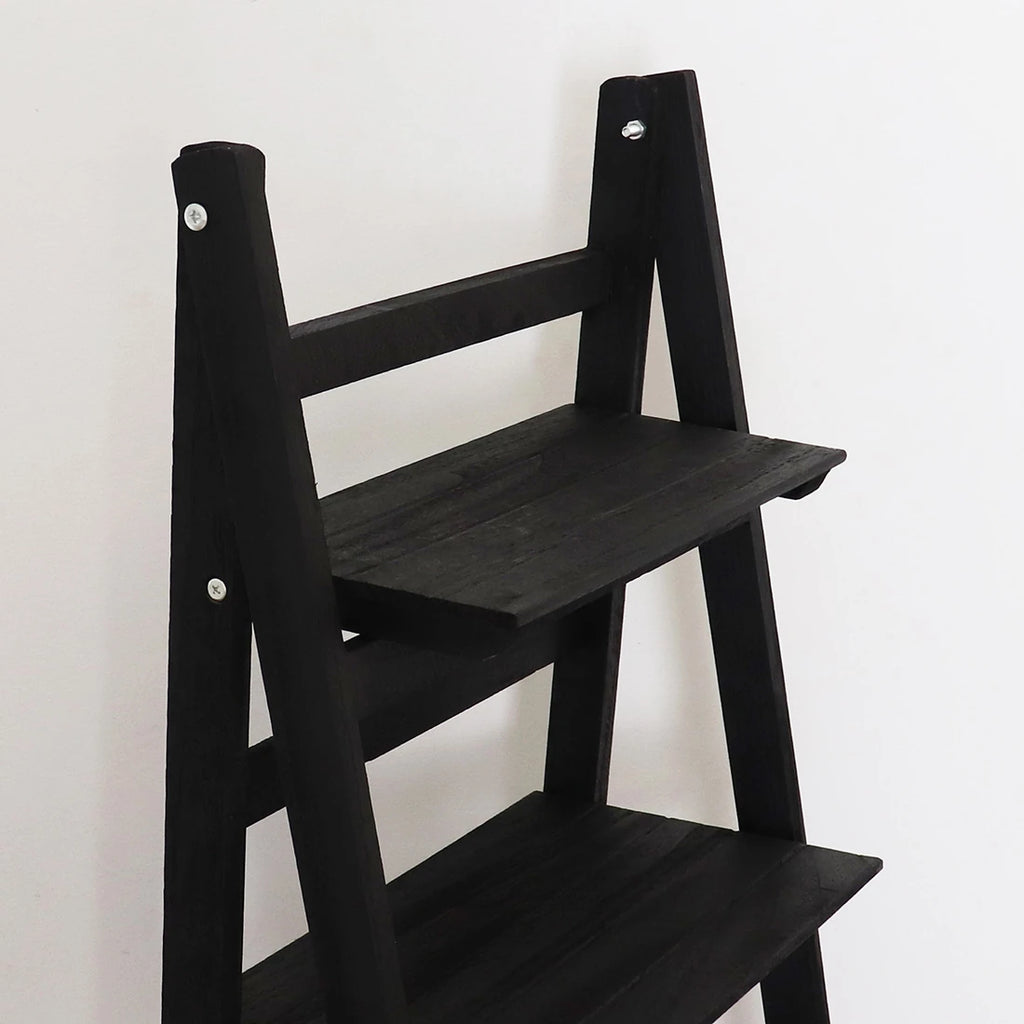 45.5" Black 4-Tier Ladder Shelf