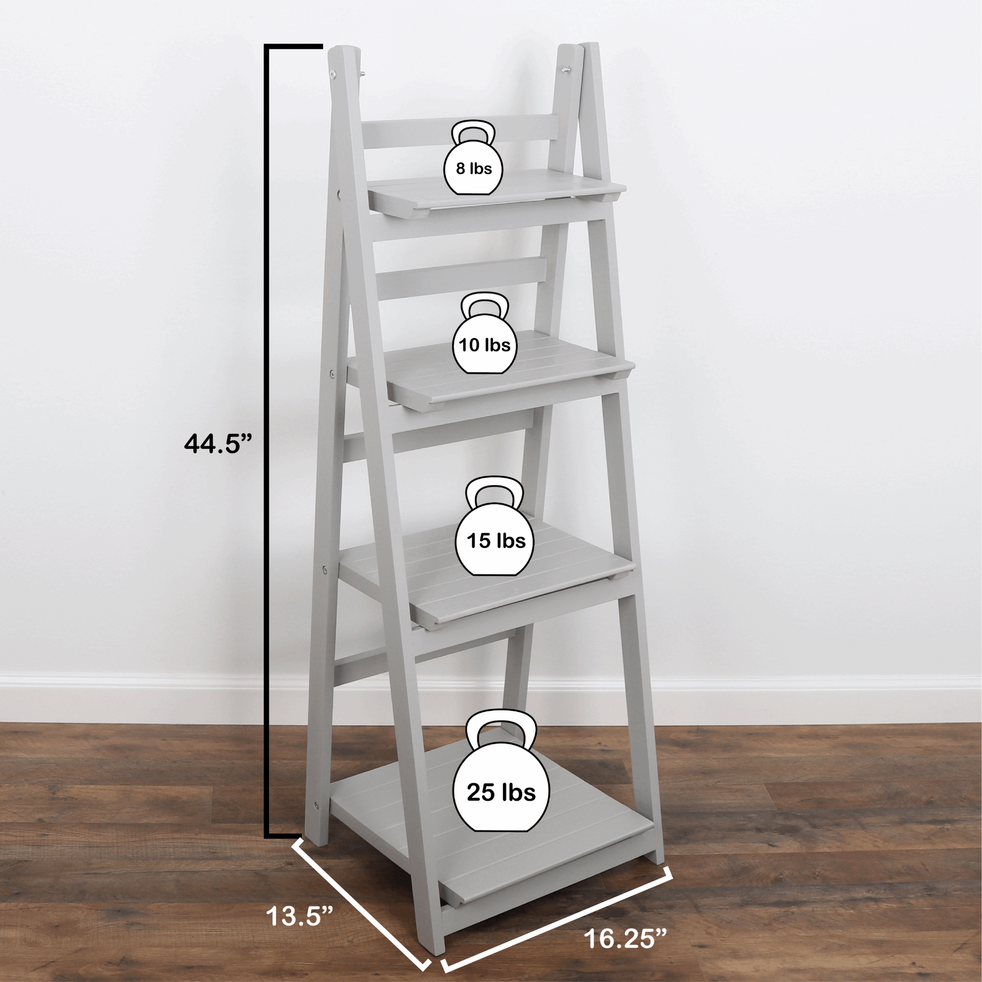 Milltown Merchants Ladder Bookshelf - Light Grey