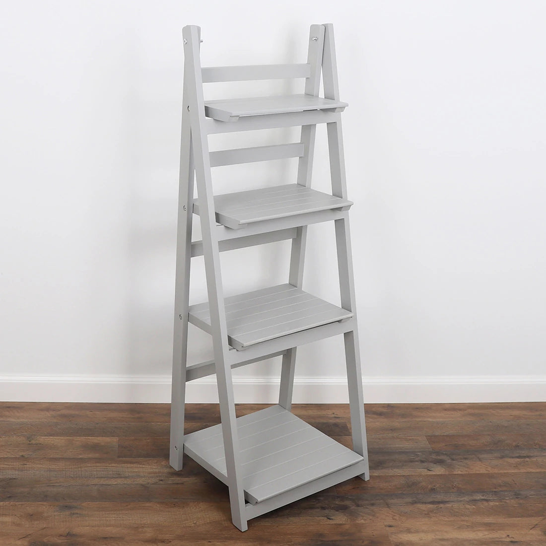 45.5" Light Grey 4-Tier Ladder Shelf