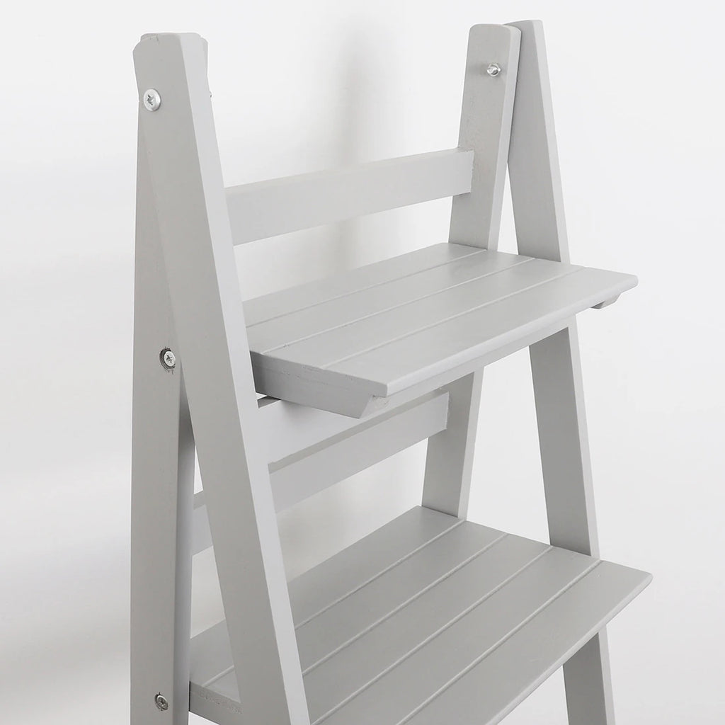 45.5" Light Grey 4-Tier Ladder Shelf