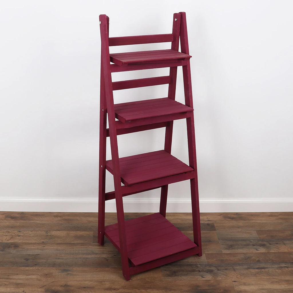 45.5" Raspberry 4-Tier Ladder Shelf