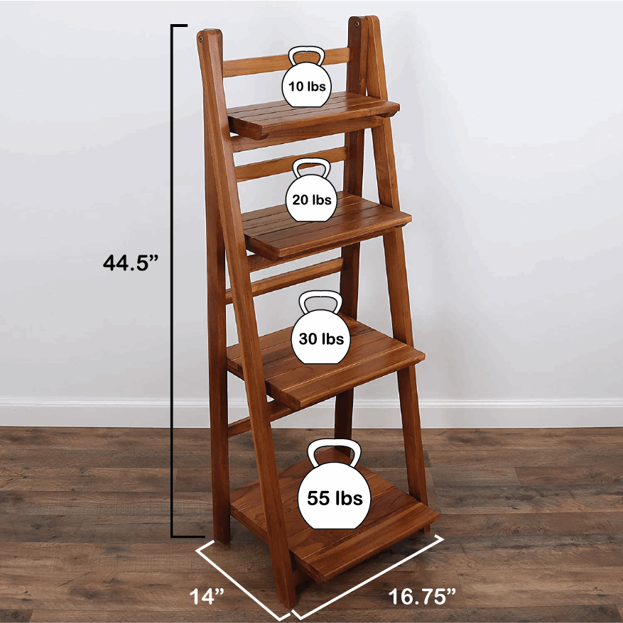 Milltown Merchants Ladder Bookshelf - Teak
