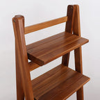 45.5" Teak Finish 4-Tier Ladder Shelf