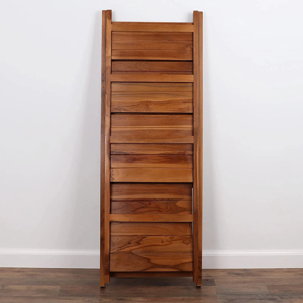 45.5" Teak Finish 4-Tier Ladder Shelf