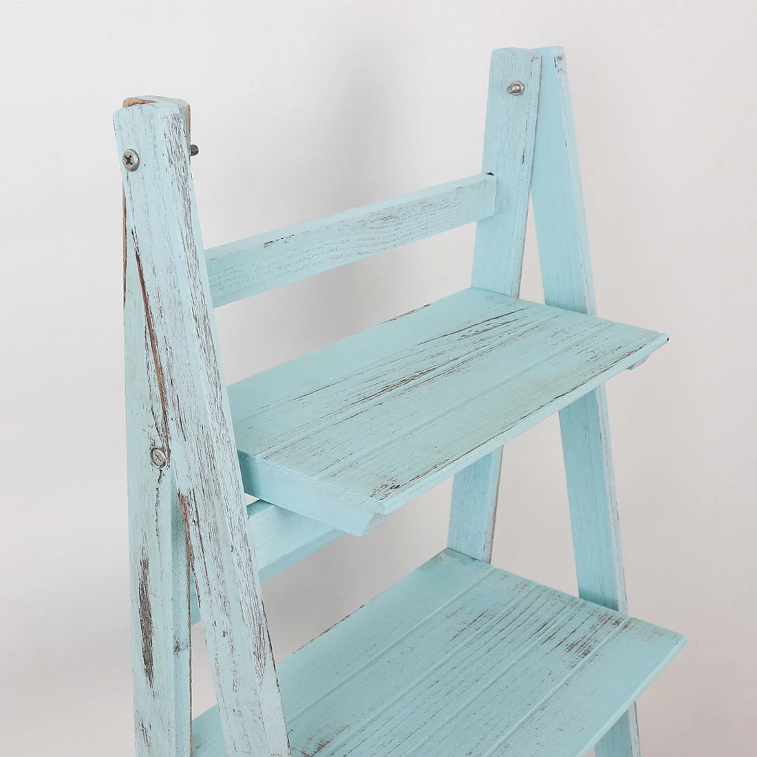45.5" Turquoise 4-Tier Ladder Shelf