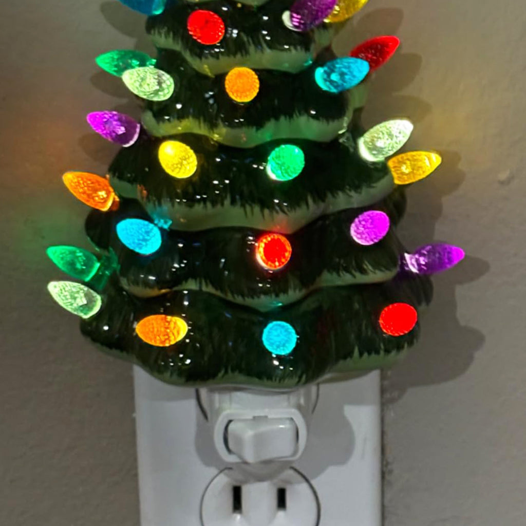 Green Ceramic Christmas Tree Night Light