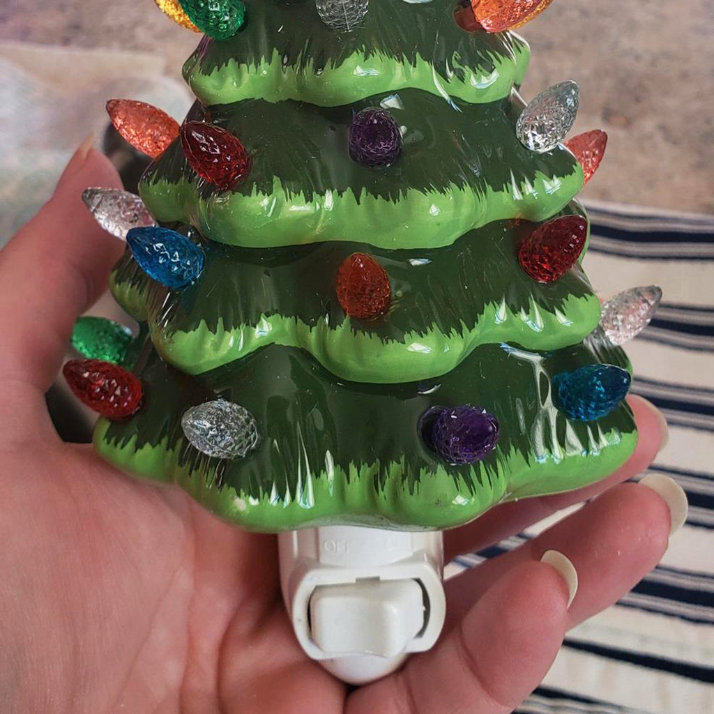 Green Ceramic Christmas Tree Night Light