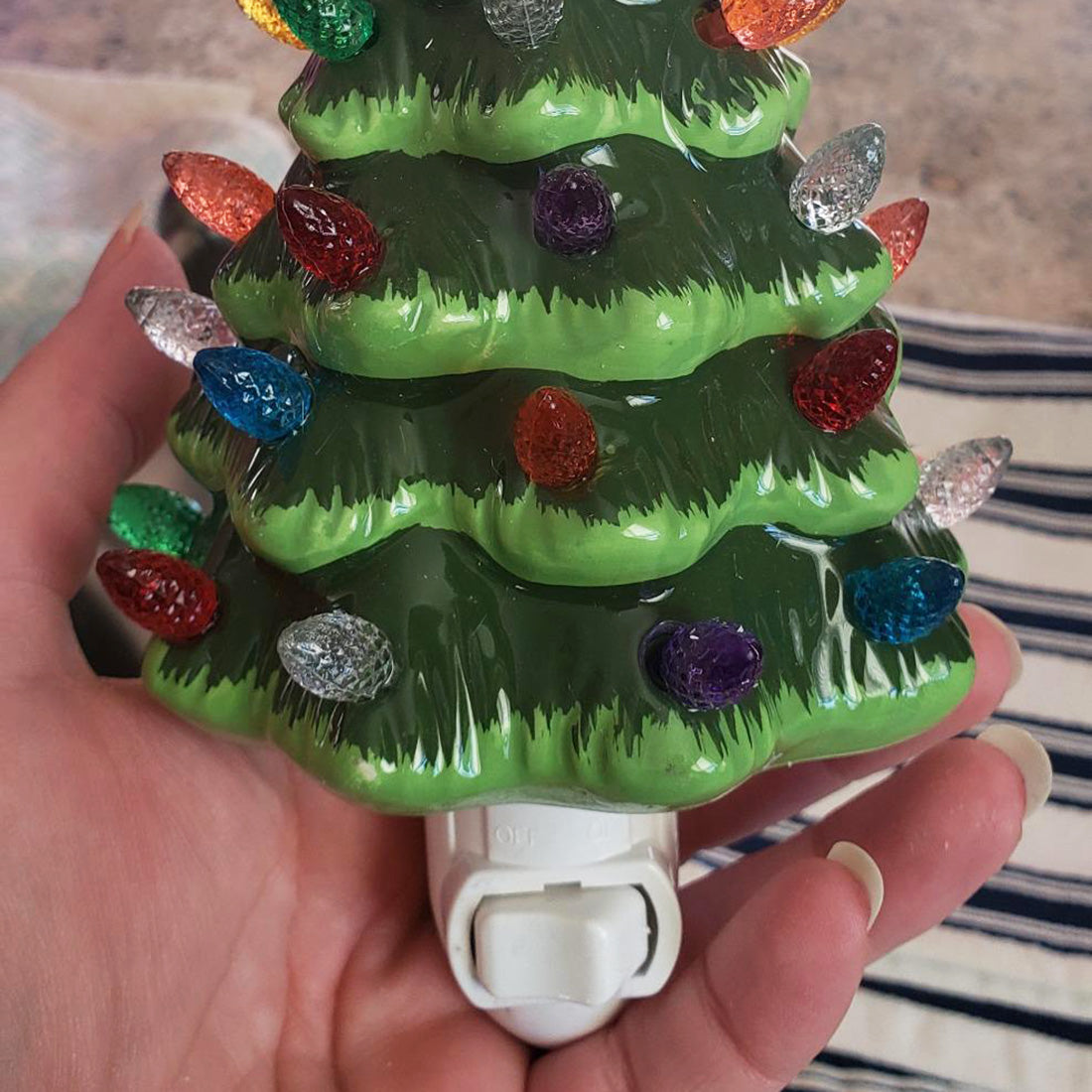 Green Ceramic Christmas Tree Night Light