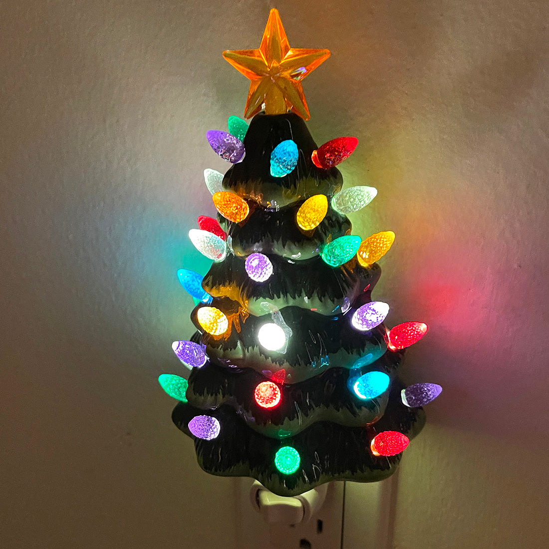Green Ceramic Christmas Tree Night Light