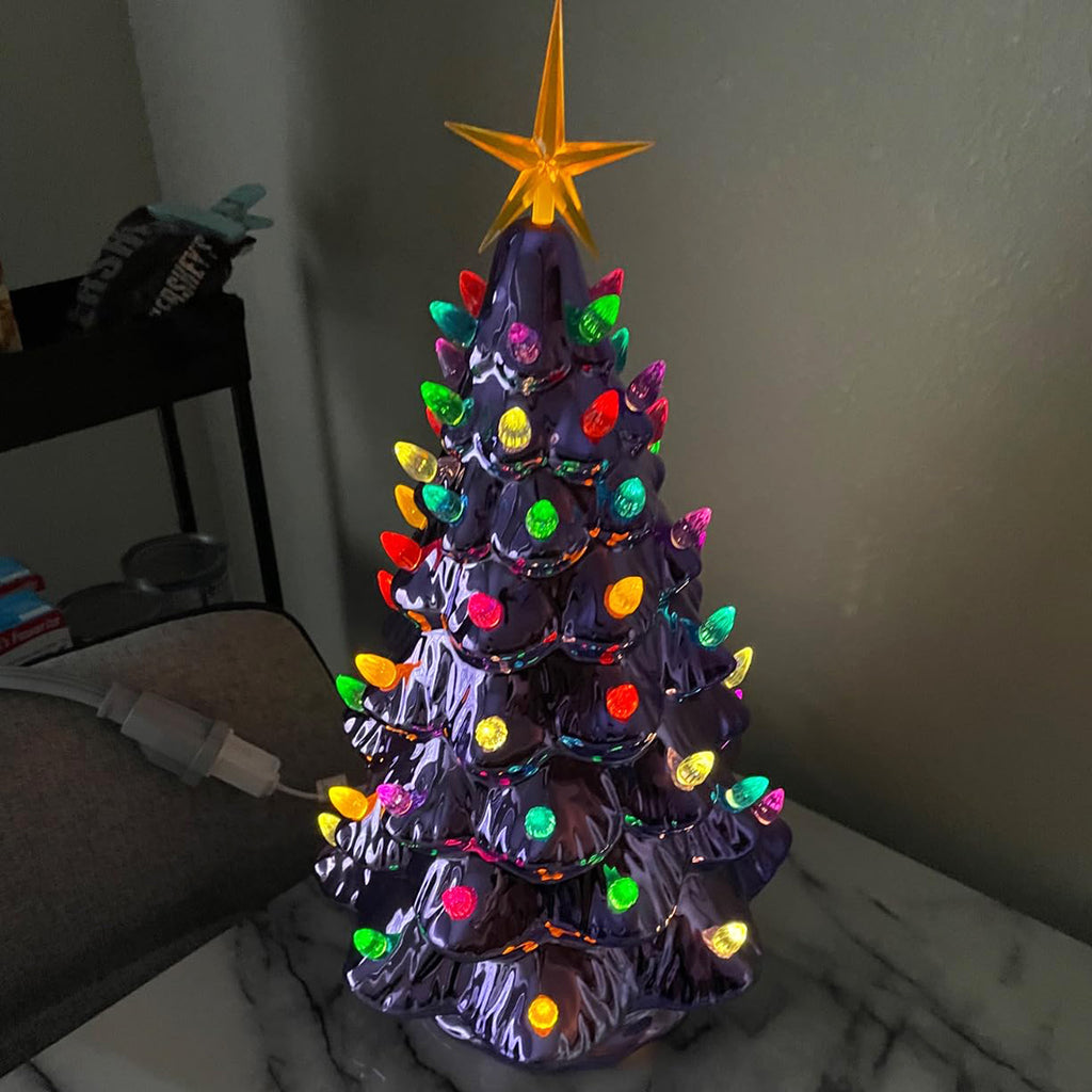 15.5" Pearl Violet Ceramic Christmas Tree