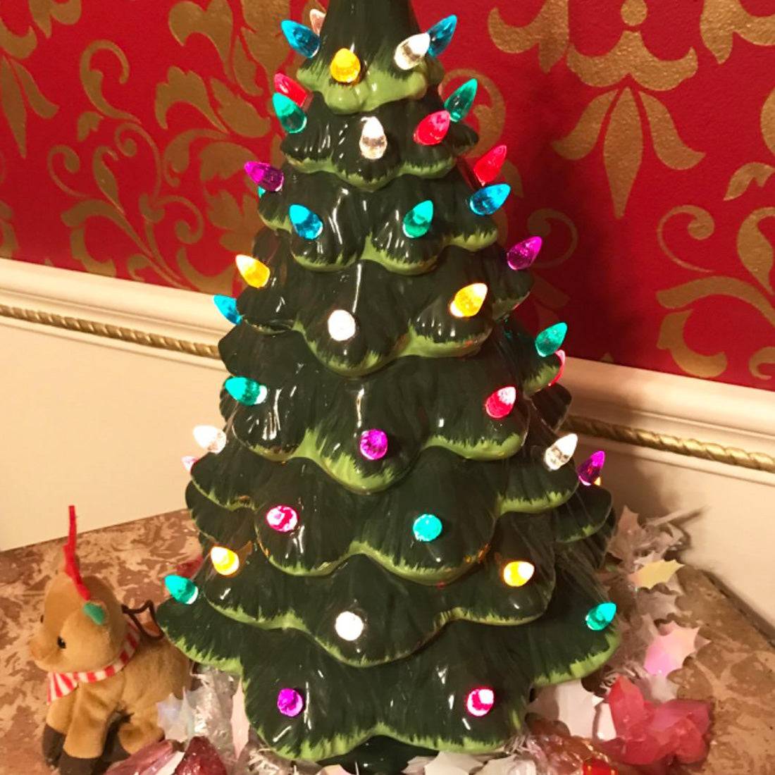 15.5" Green Ceramic Christmas Tree