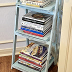 45.5" Turquoise 4-Tier Ladder Shelf