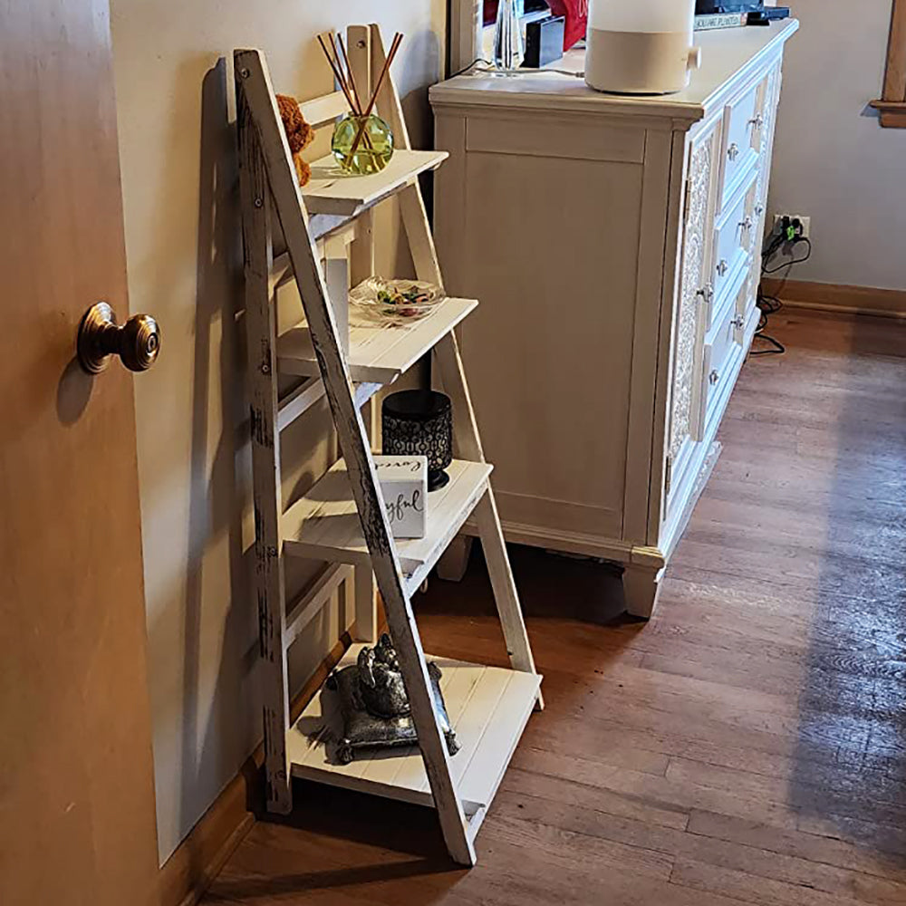 Milltown Merchants Ladder Bookshelf - White