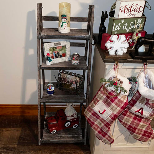 45.5" Brown 4-Tier Ladder Shelf
