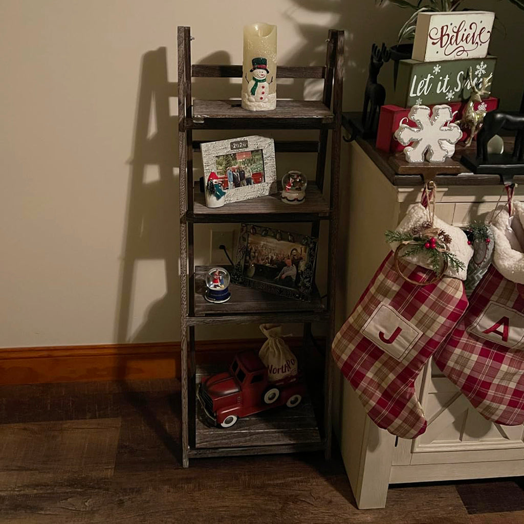 45.5" Brown 4-Tier Ladder Shelf