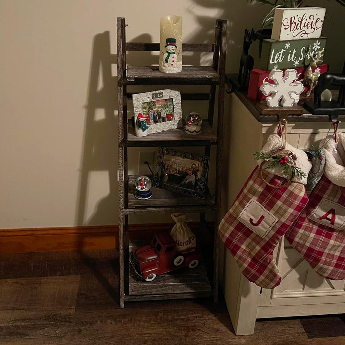45.5" Brown 4-Tier Ladder Shelf