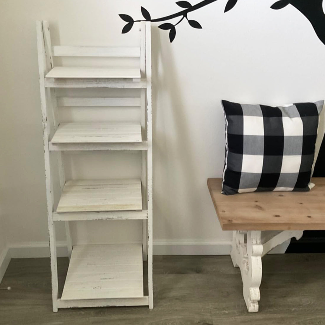 Milltown Merchants Ladder Bookshelf - White