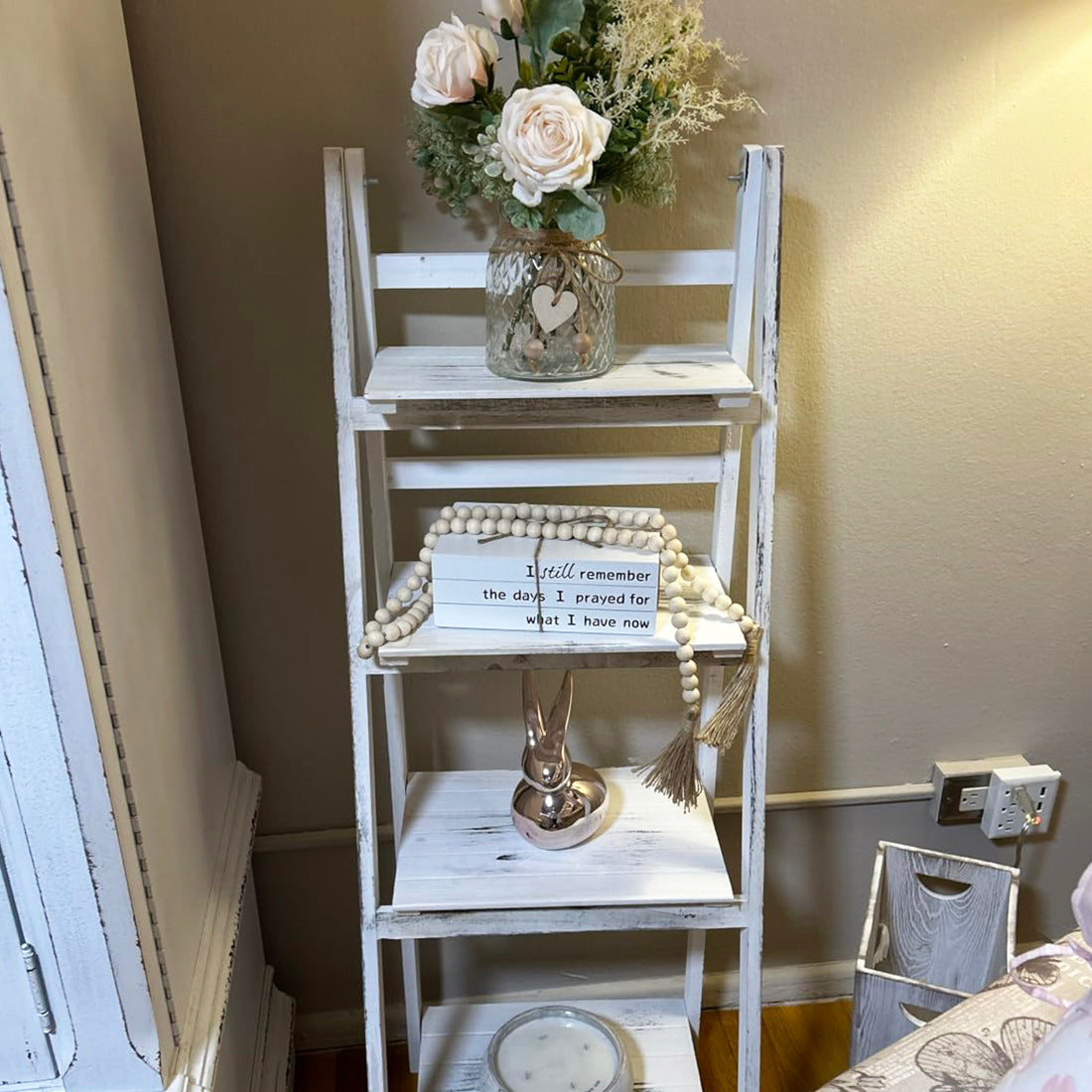 Milltown Merchants Ladder Bookshelf - White