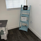 45.5" Turquoise 4-Tier Ladder Shelf