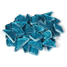 Load image into Gallery viewer, Mermaid Blue Glitter Smooth Mosaic Tile
