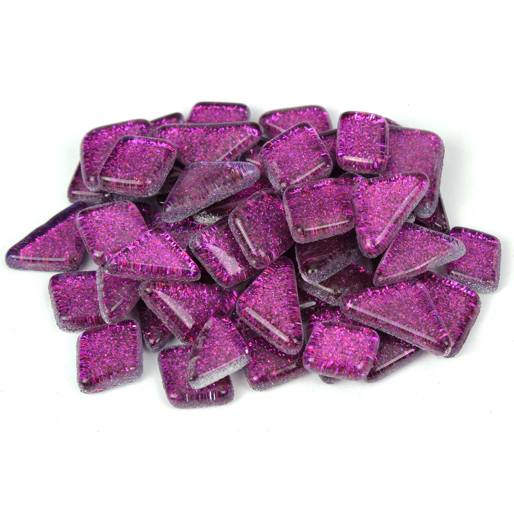 Deep Purple Glitter Smooth Mosaic Tile