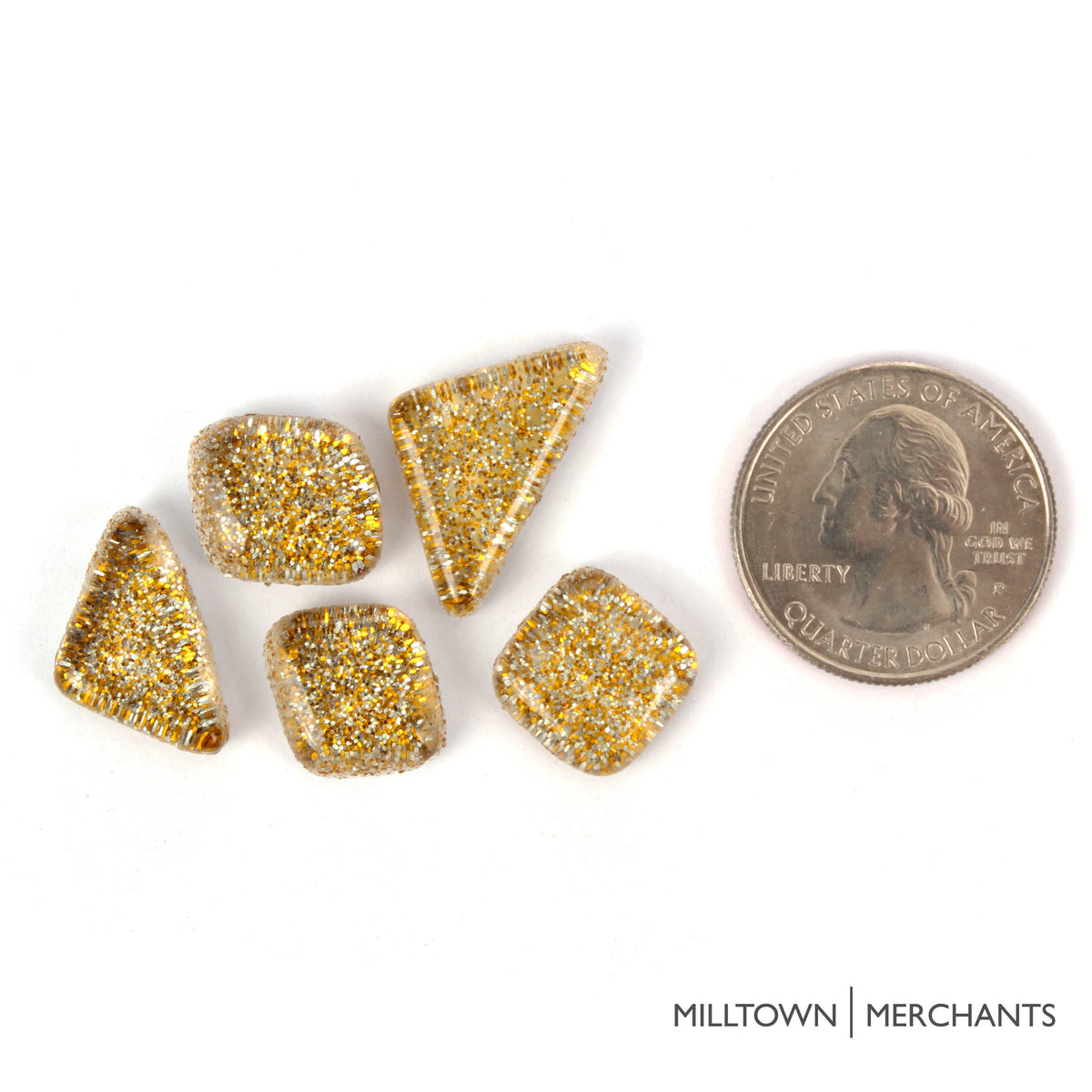 Gold Glitter Smooth Mosaic Tile