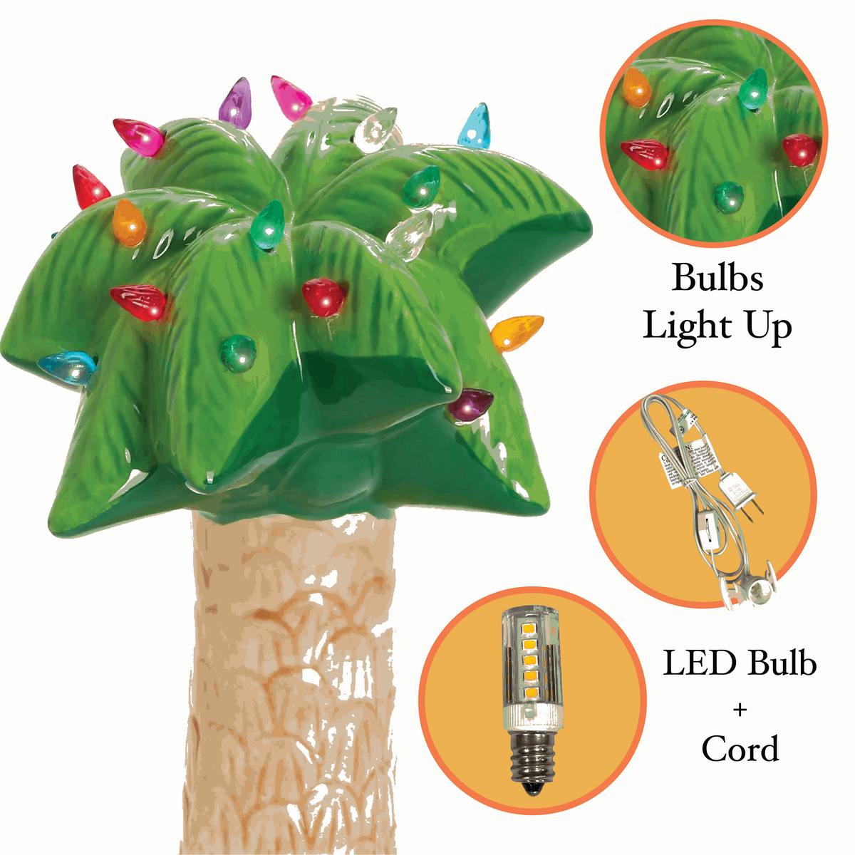 Palm Tree with Multicolored Lights
