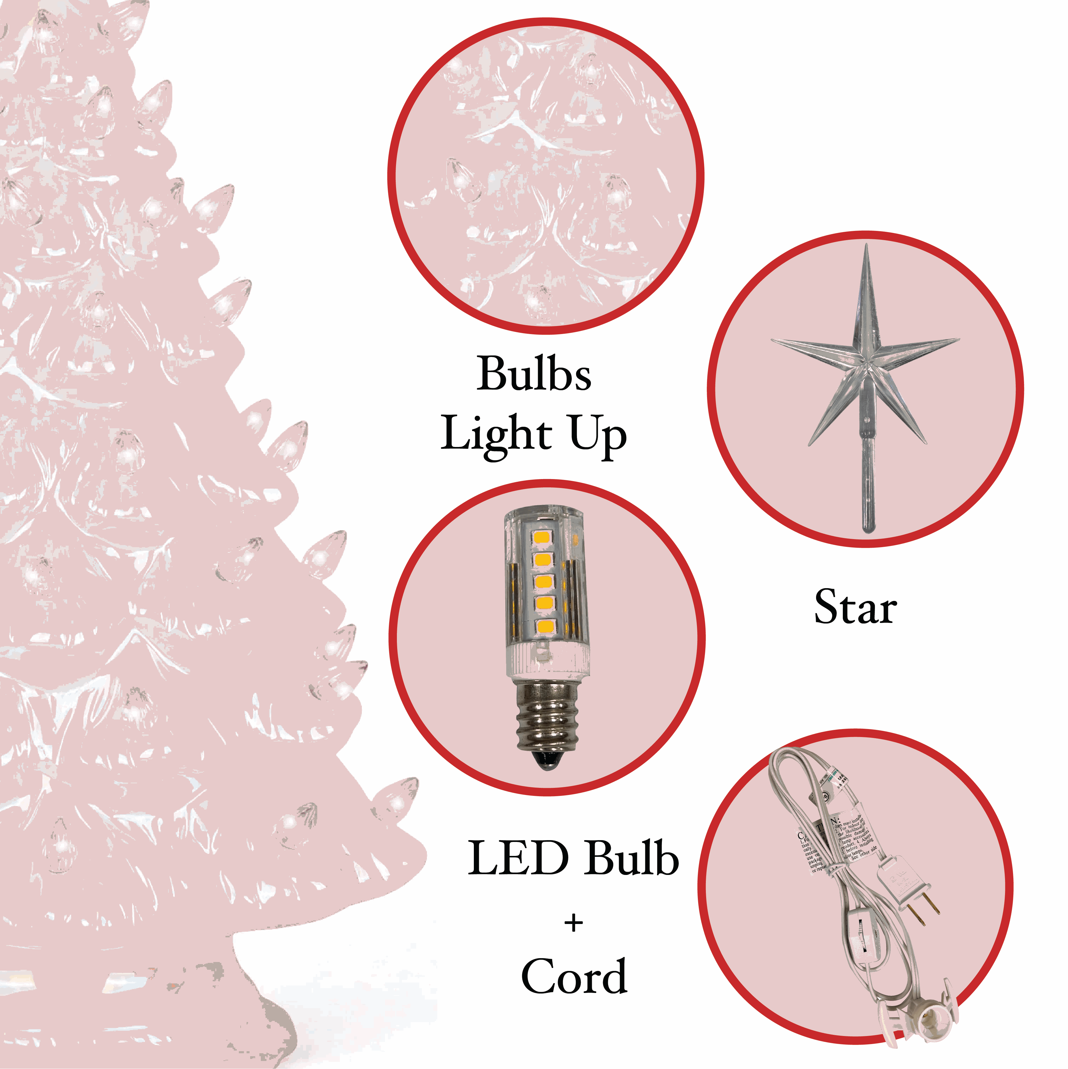 Pearl White Ceramic Christmas Tree - Large