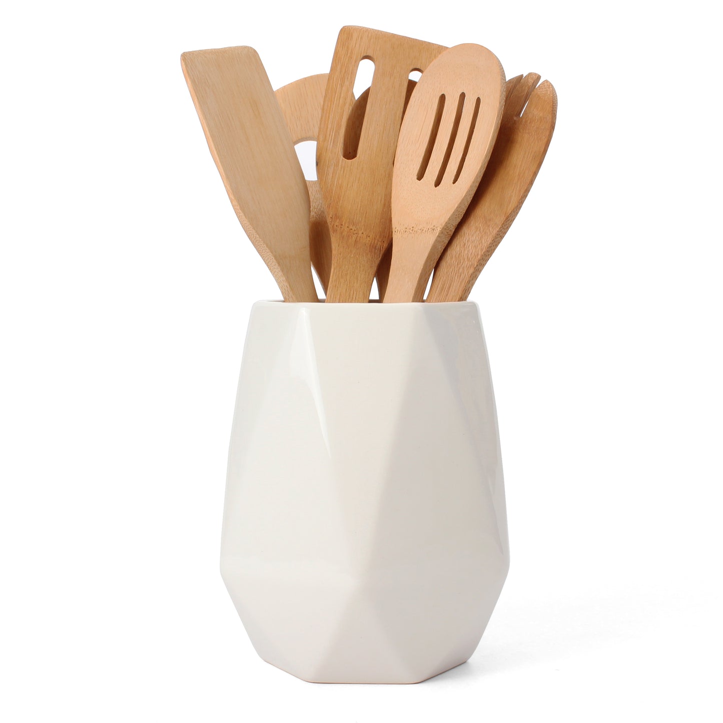 Ceramic Utensil Holder - White