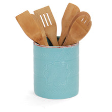 Load image into Gallery viewer, Bohemian Utensil Holder - Turquoise
