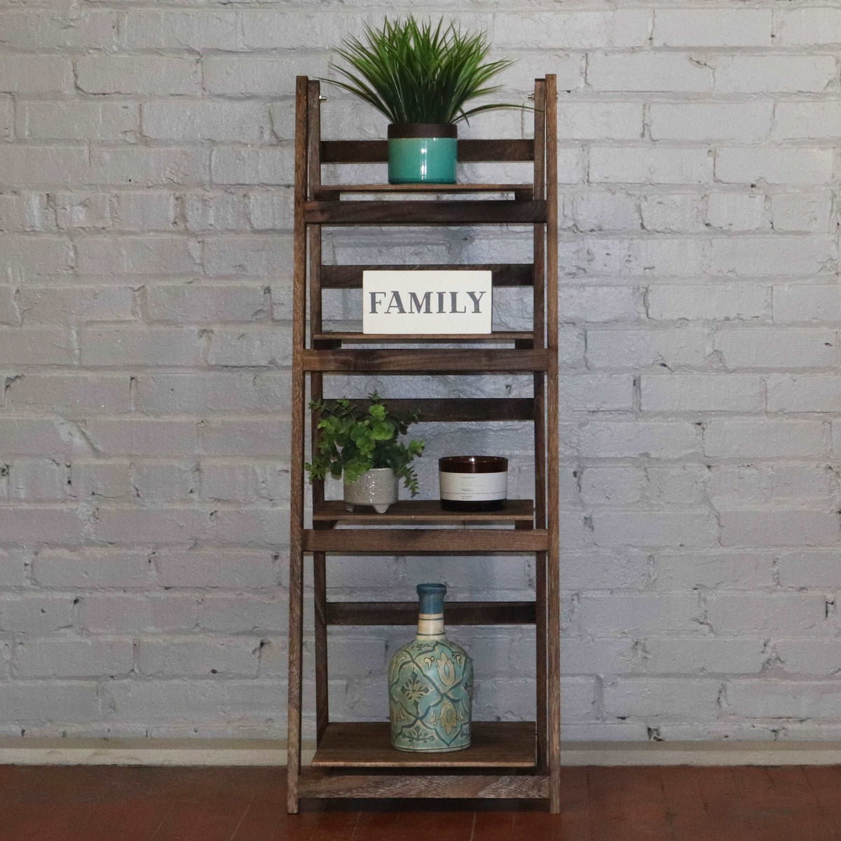 Milltown Merchants Ladder Bookshelf - Brown