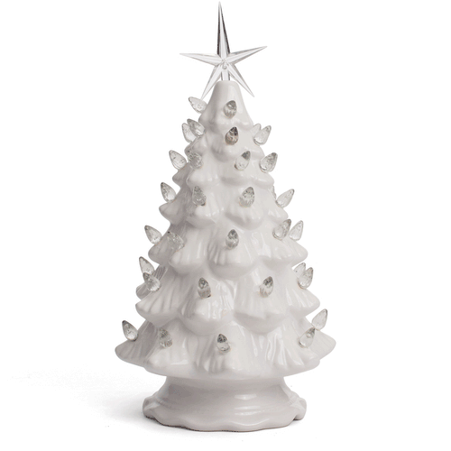 11.5" White Ceramic Christmas Tree