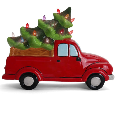 11" Red Truck with Multicolored Lights